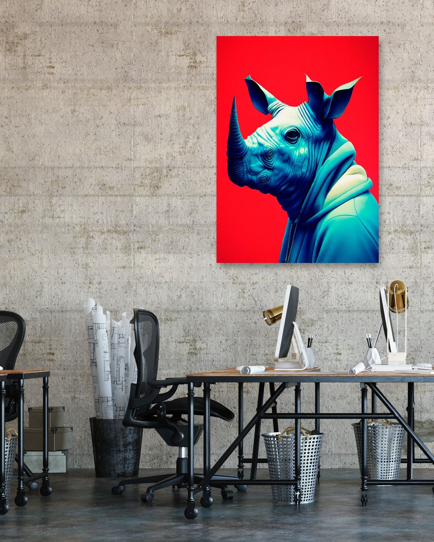 Rhinoceros portrait - @Artnesia