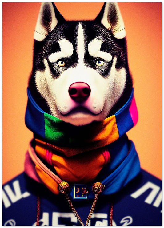 Siberian husky dog portrait - @Artnesia