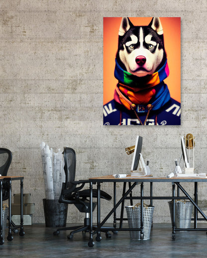 Siberian husky dog portrait - @Artnesia