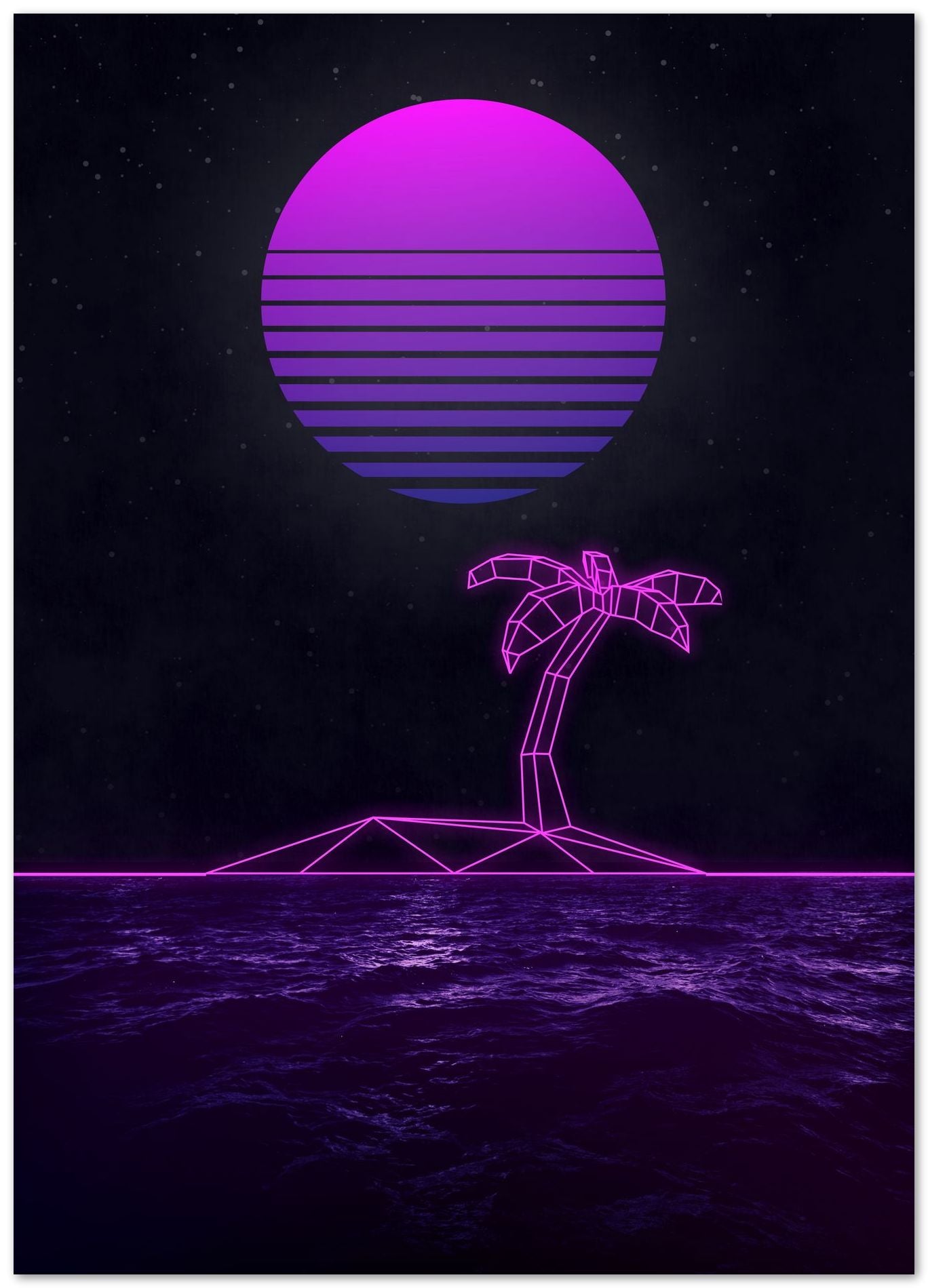 Synthwave Sunset Sea - @nueman