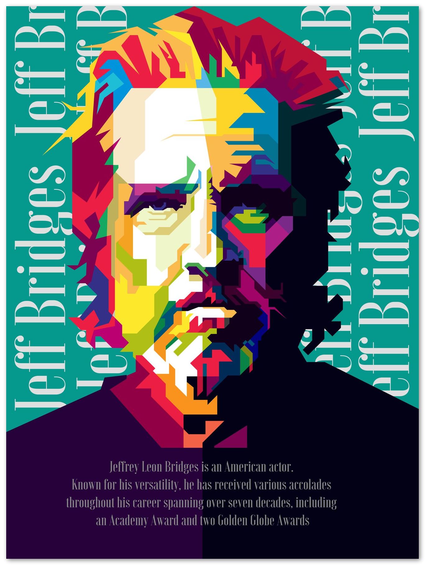 Jeff Bridges Pop Art WPAP - @Artkreator