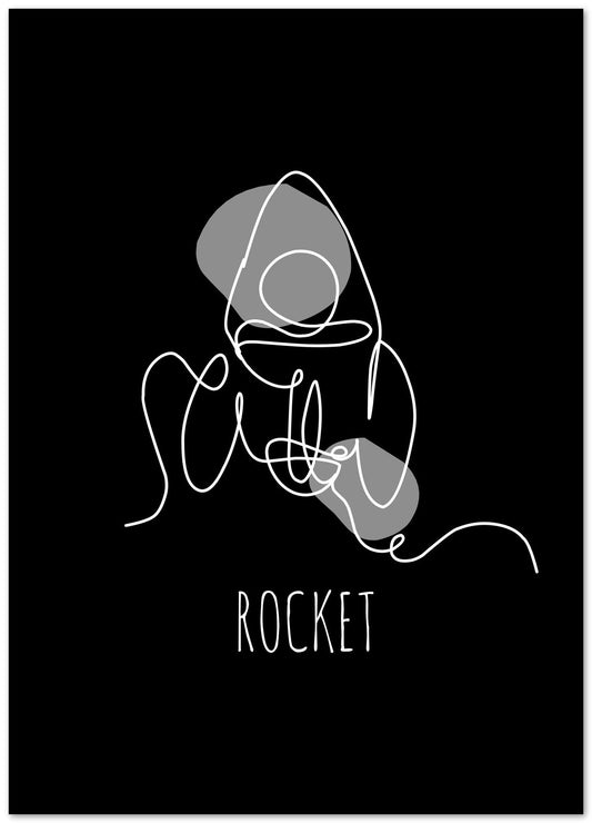 rocket line art - @msheltyan