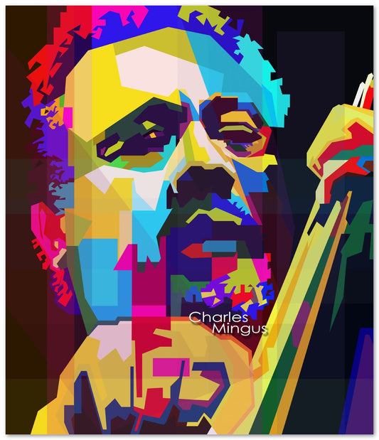 Charles Mingus Musician Pop Art WPAP - @Artkreator