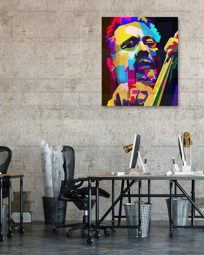 Charles Mingus Musician Pop Art WPAP - @Artkreator