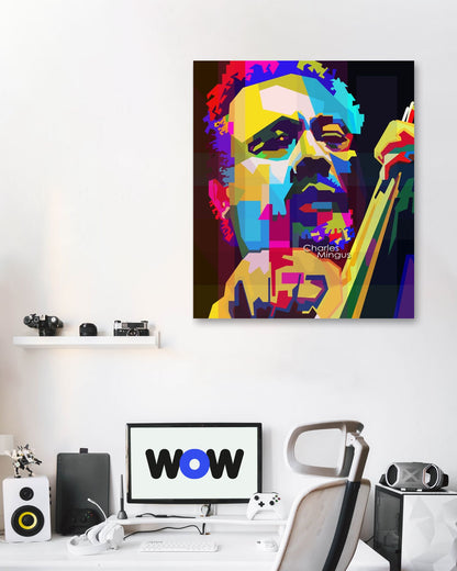 Charles Mingus Musician Pop Art WPAP - @Artkreator