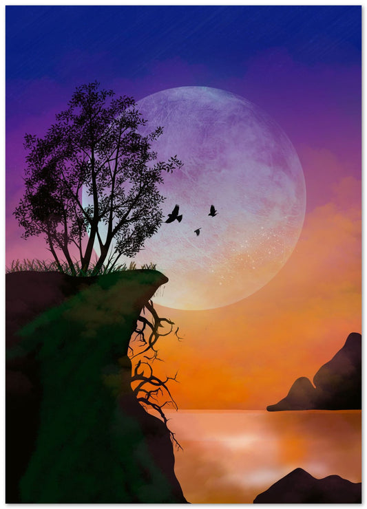 beatiful Sunset and moon - @elzart