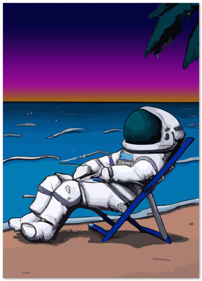 astronaut relaxing in beach - @elzart