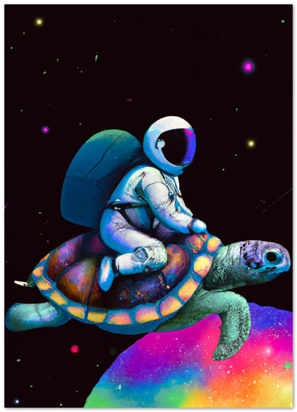 Astronaut ride a turtle - @elzart