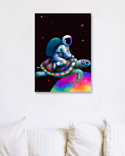 Astronaut ride a turtle - @elzart