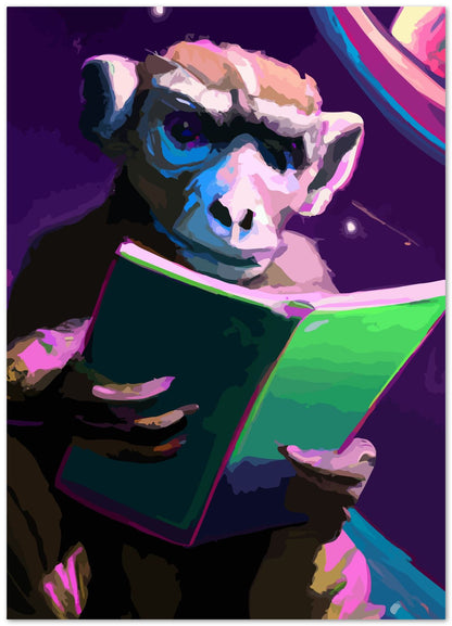 Monkey Reading Book - @elzart