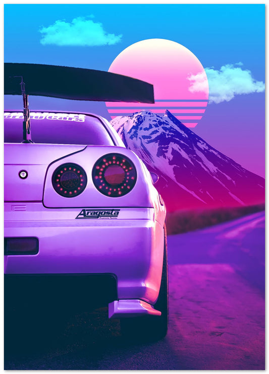 Nissan gtr vaporwave - @dhmsnm