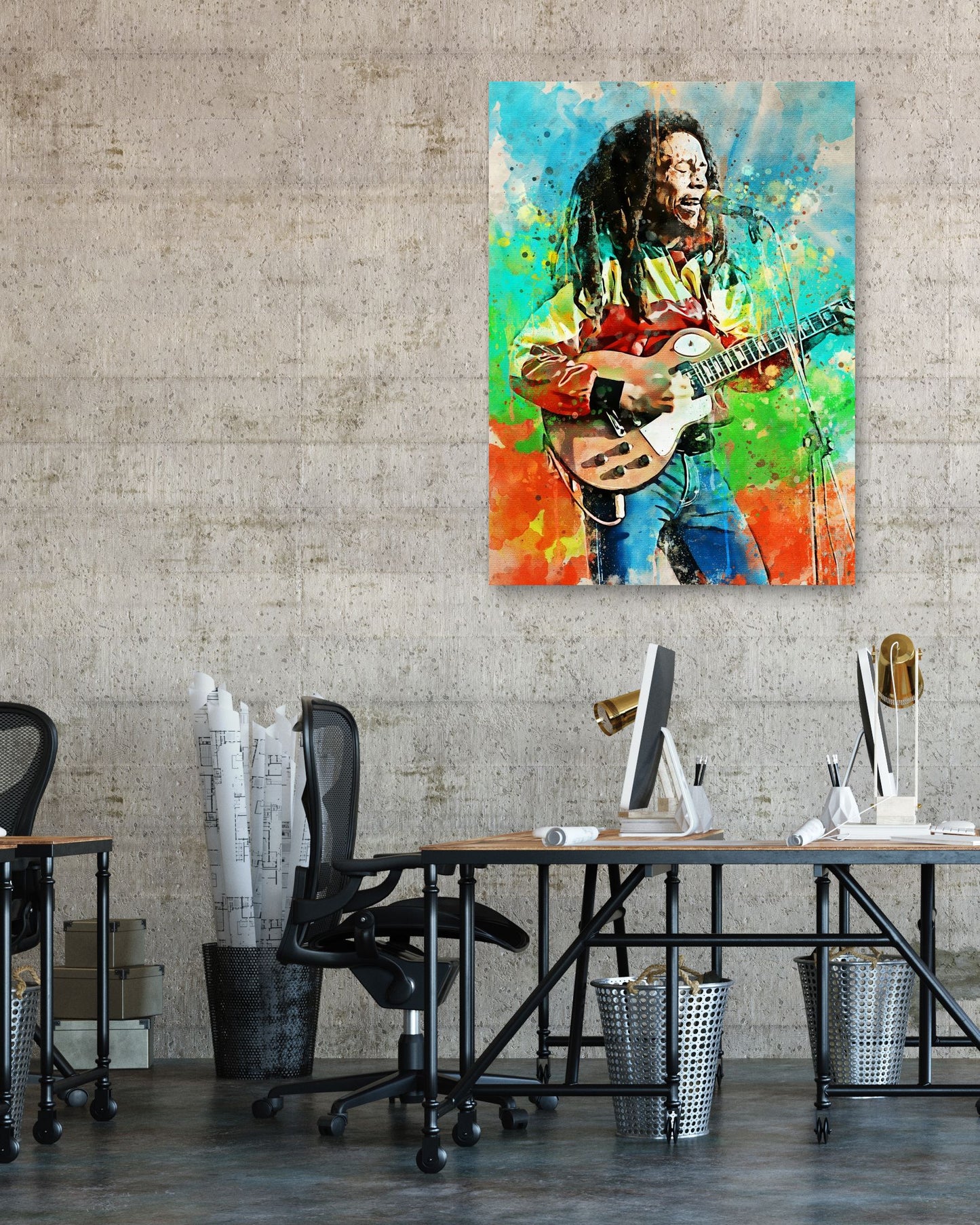 bob marley watercolors art - @Baracca