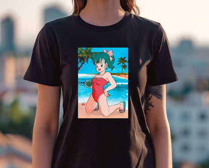 cute anime girls bulma beach - @SyanArt