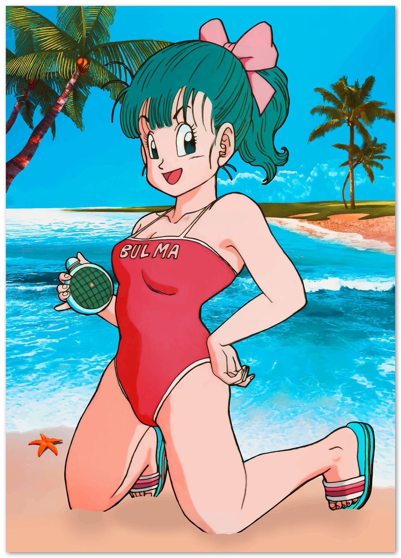 cute anime girls bulma beach - @SyanArt