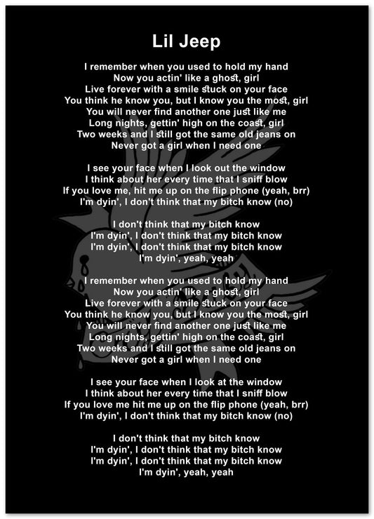 Lyric Song Lil Peep - @LegendArt