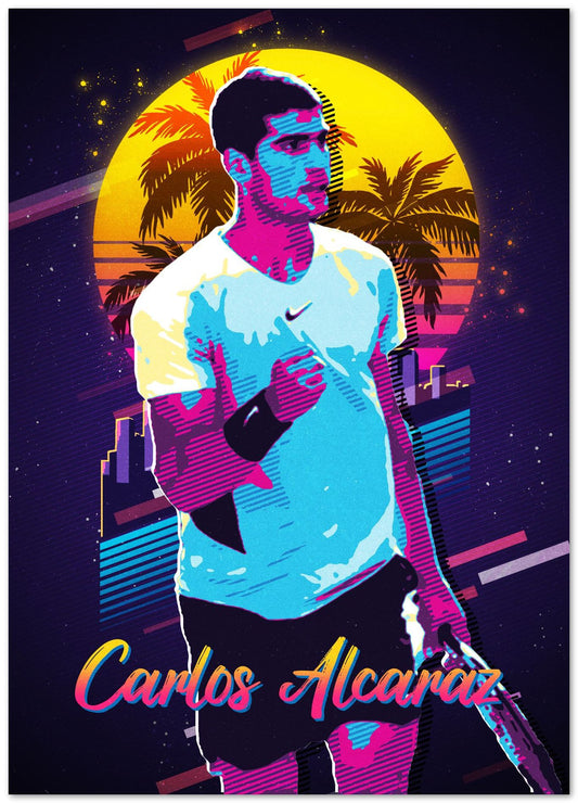 Carlos Alcaraz Retro Illustration - @ColorizeStudio