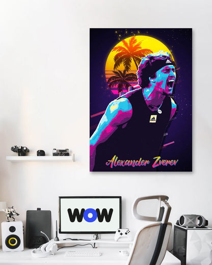 Alexander Zverev Tennis Player Retro - @ColorizeStudio