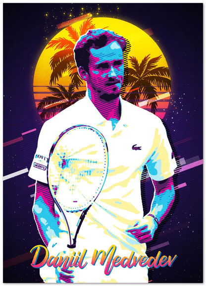 Daniil Medvedev Retro Art - @ColorizeStudio