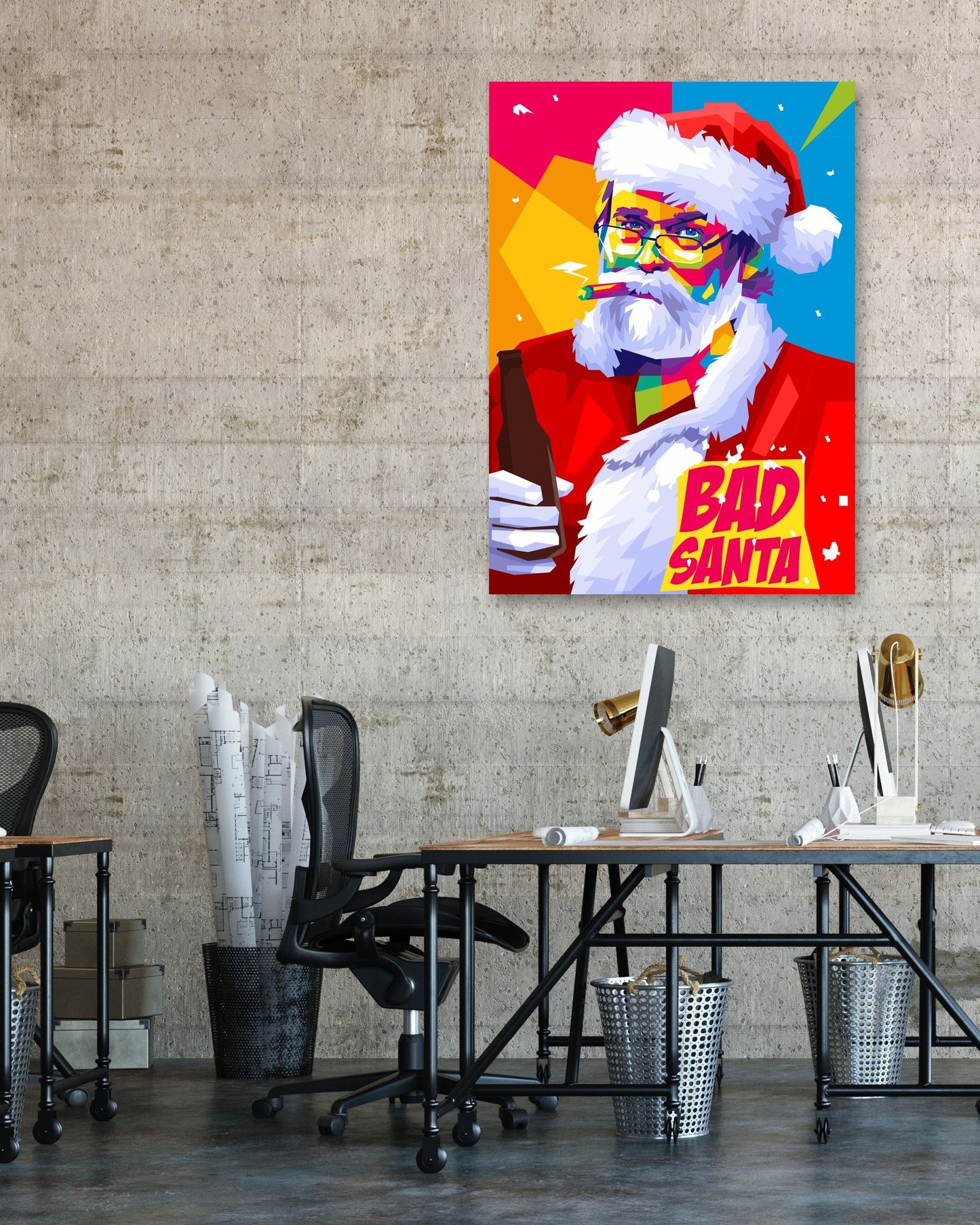 Bad Santa Pop Art - @WpapArtist