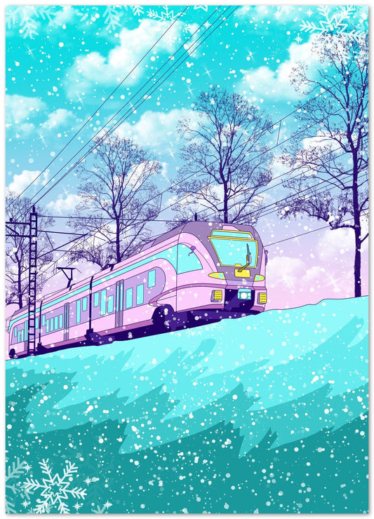 city pop train with snow theme - @beautifulday