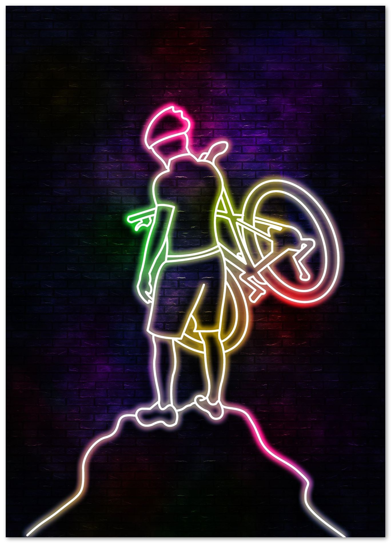 cyclist neon art - @izmo