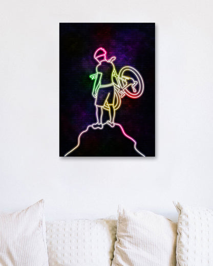 cyclist neon art - @izmo