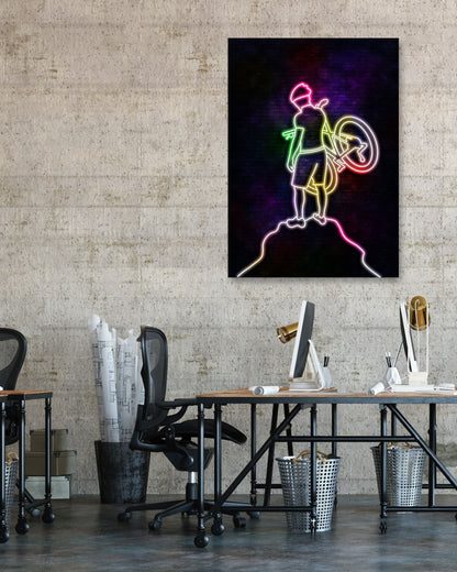 cyclist neon art - @izmo