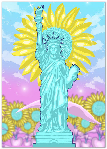 sun flower from libert statue - @beautifulday