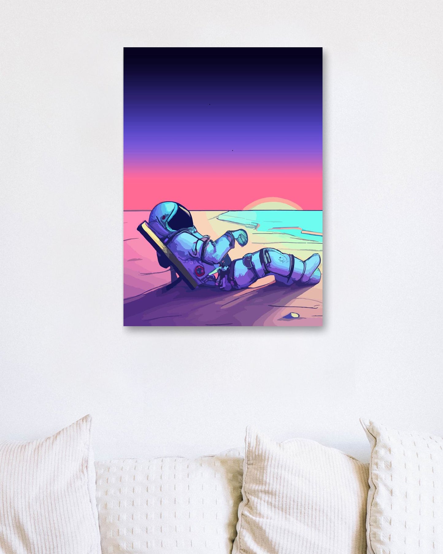 Astronaut Relaxing sunset in beach - @elzart