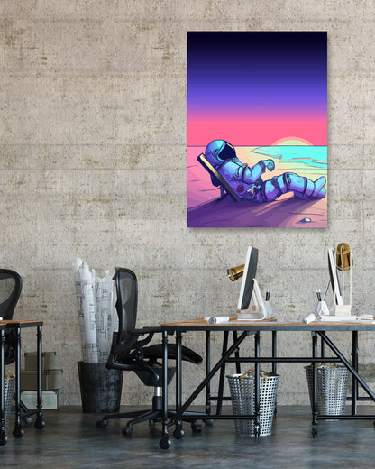 Astronaut Relaxing sunset in beach - @elzart