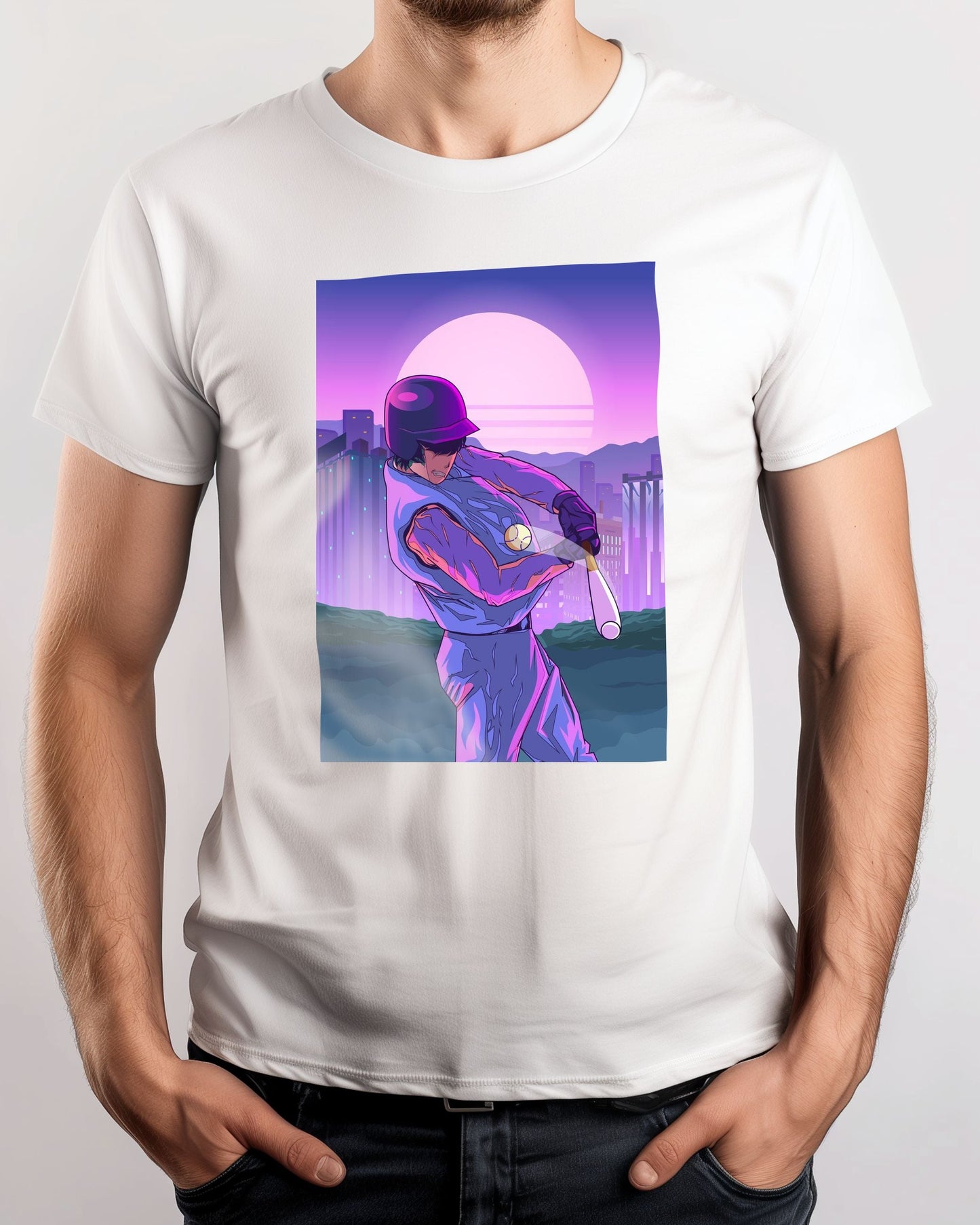 Tee Baseball american football Retro Synthwave - @IlhamQrov