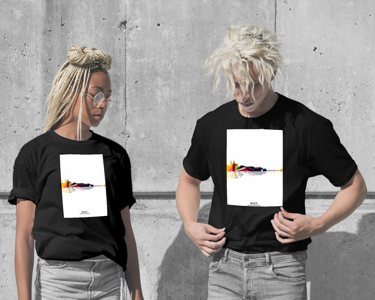 T-Shirt-BASLE SWITZERLAND SKYLINE - @ziartzposter-wow.fan