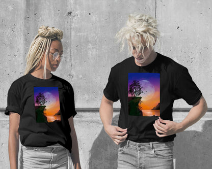T-Shirt-beatiful Sunset and moon - @elzart-wow.fan