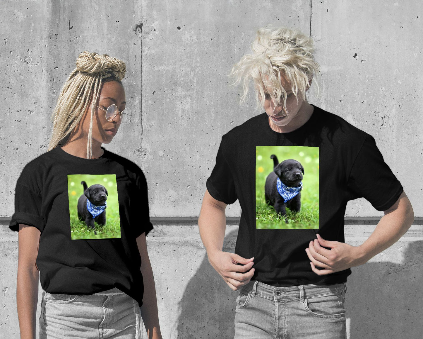T-Shirt-Black Lab Pup - @chusna-wow.fan