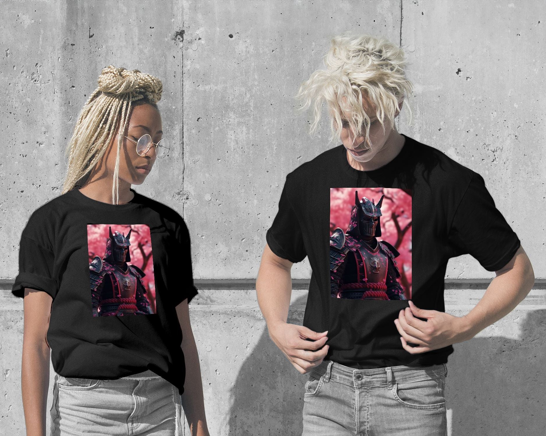 T-Shirt-Black Samurai Sakura - @ZakeDjelevic-wow.fan