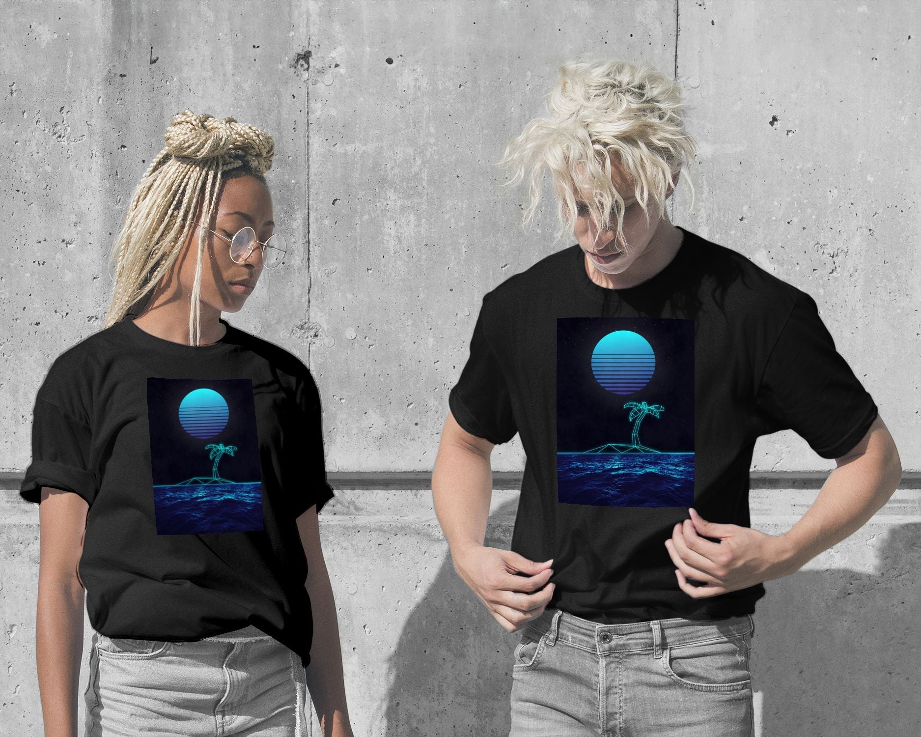 T-Shirt-Blue Sunset Sea - @nueman-wow.fan