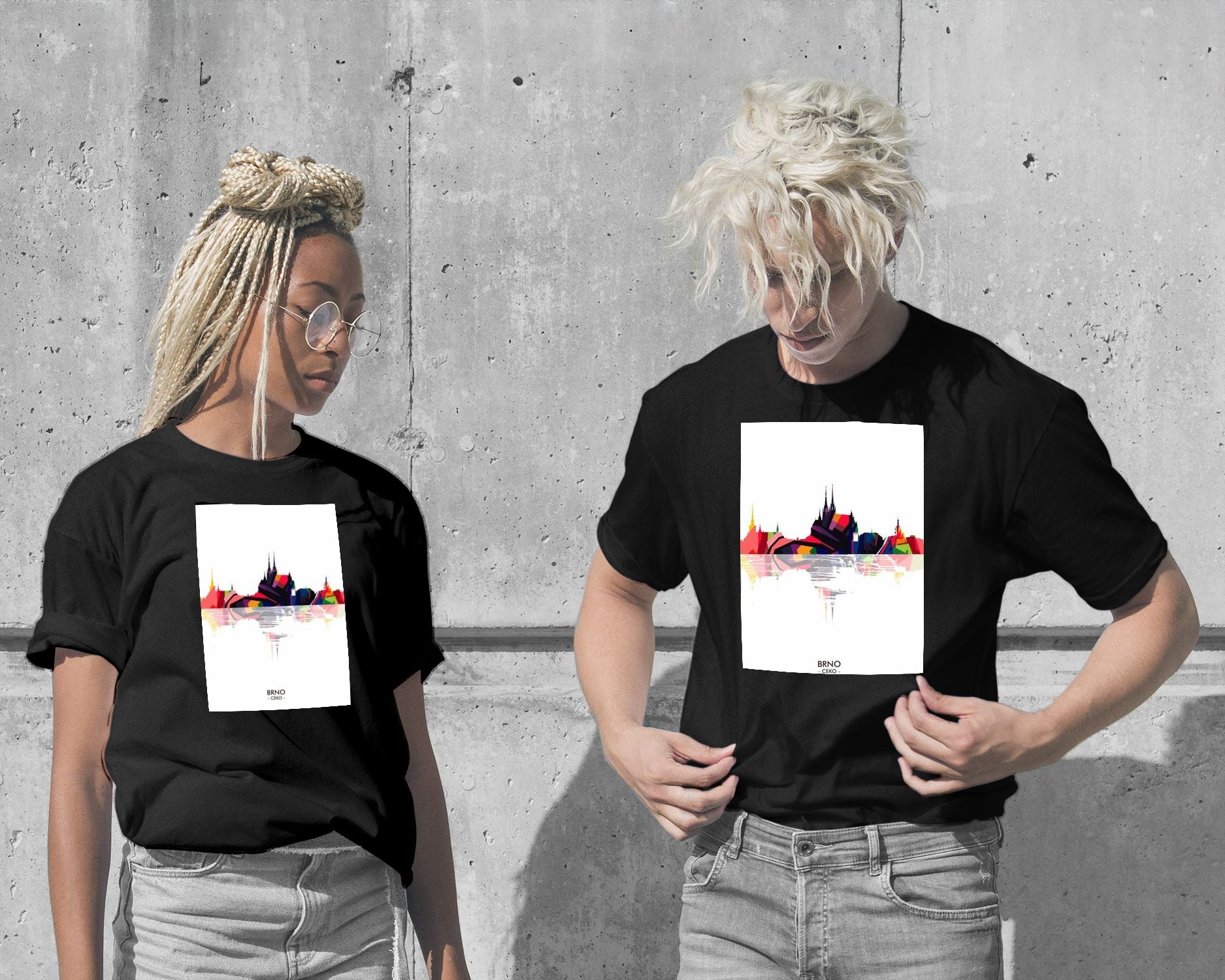 T-Shirt-BRNO CEKO skyline city - @ziartzposter-wow.fan