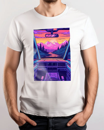 Tee Car Retro Synthwave - @GreyArt