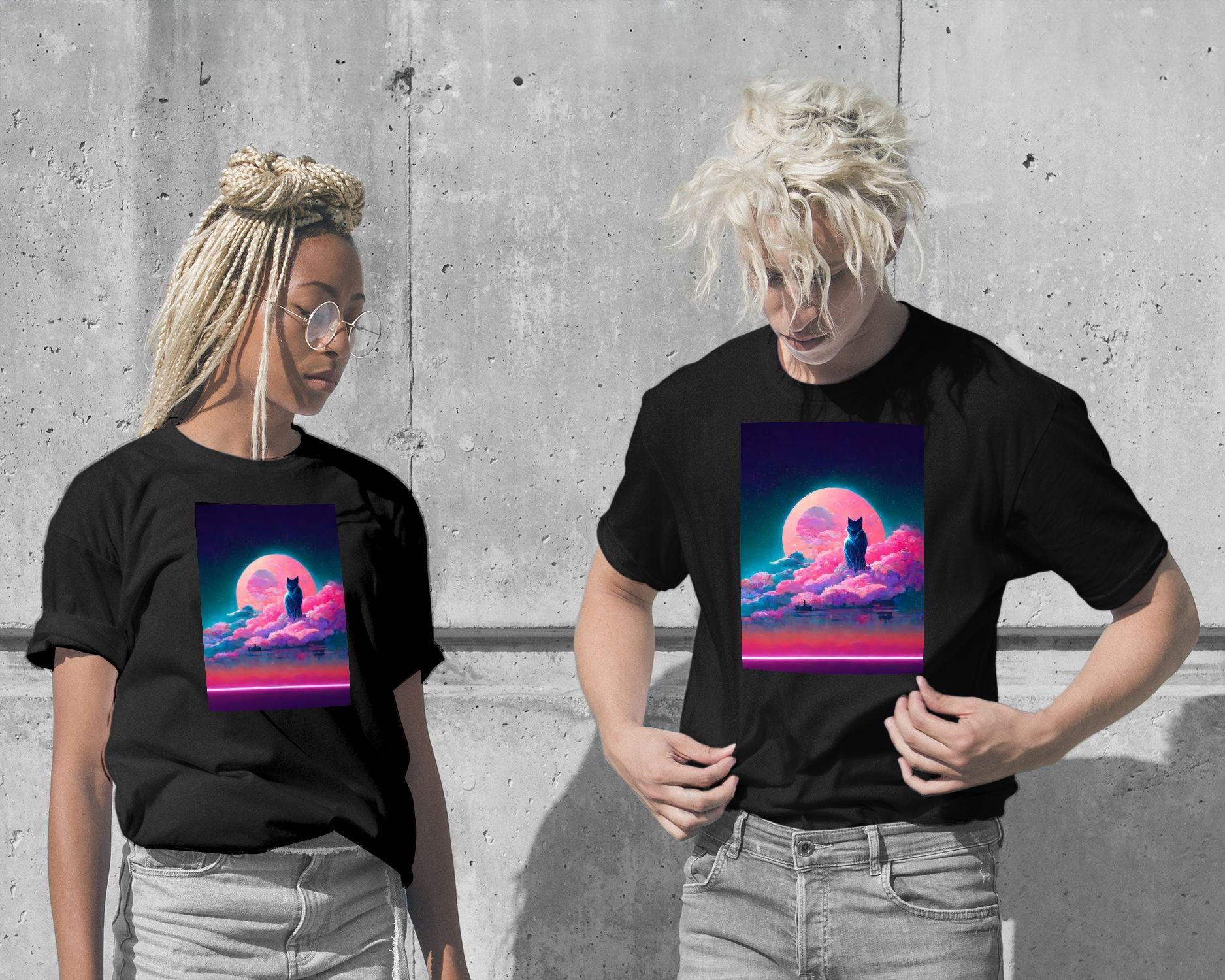 T-Shirt-Cat Vaporwave - @Arthur-wow.fan