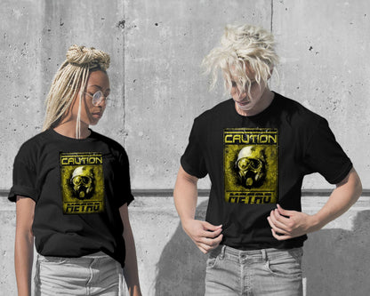 T-Shirt-Caution metro mutants helmet gaming sign - @SyanArt-wow.fan