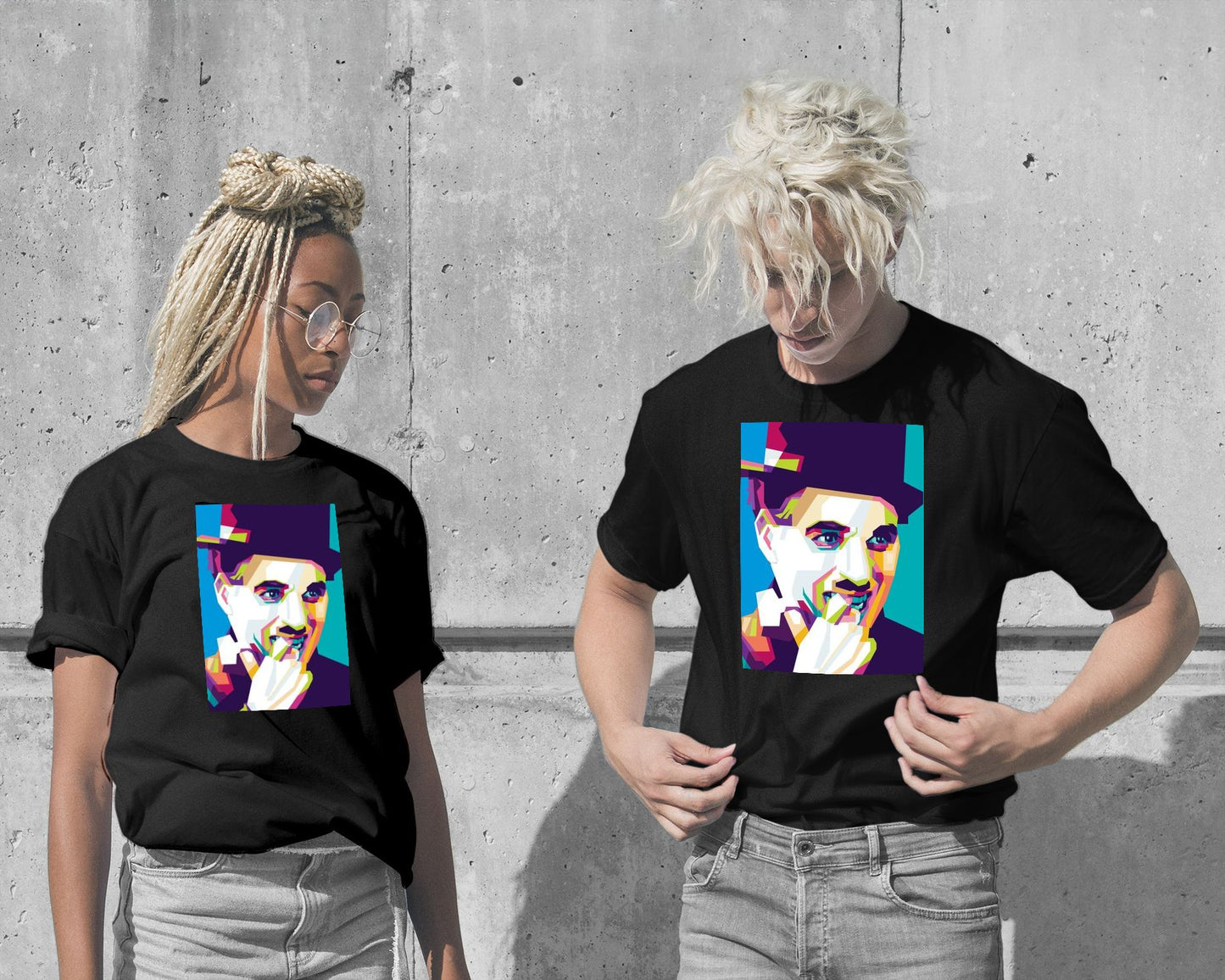 T-Shirt-Charlie Chaplin - @PopArtMRenaldy-wow.fan
