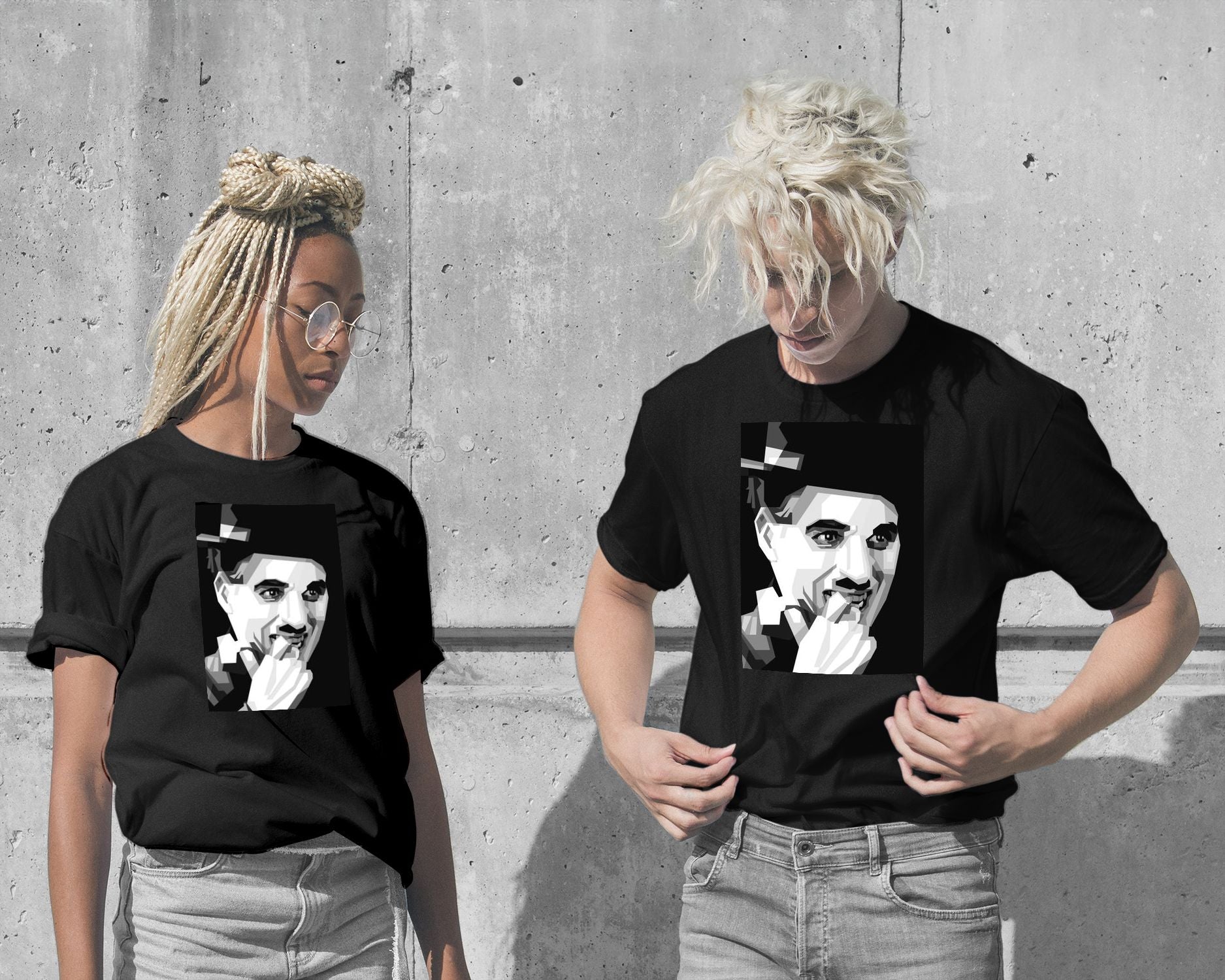 T-Shirt-Charlie Chaplin - @PopArtMRenaldy-wow.fan