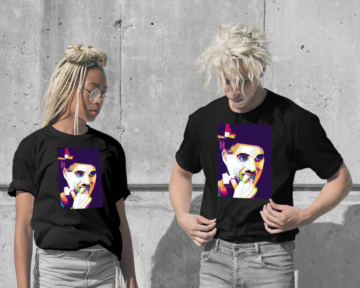 T-Shirt-Charlie Chaplin - @PopArtMRenaldy-wow.fan