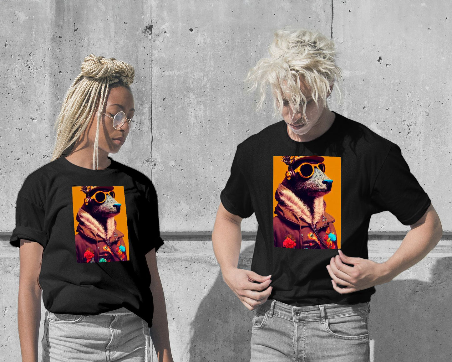 T-Shirt-Cool dog portrait - @Artnesia-wow.fan