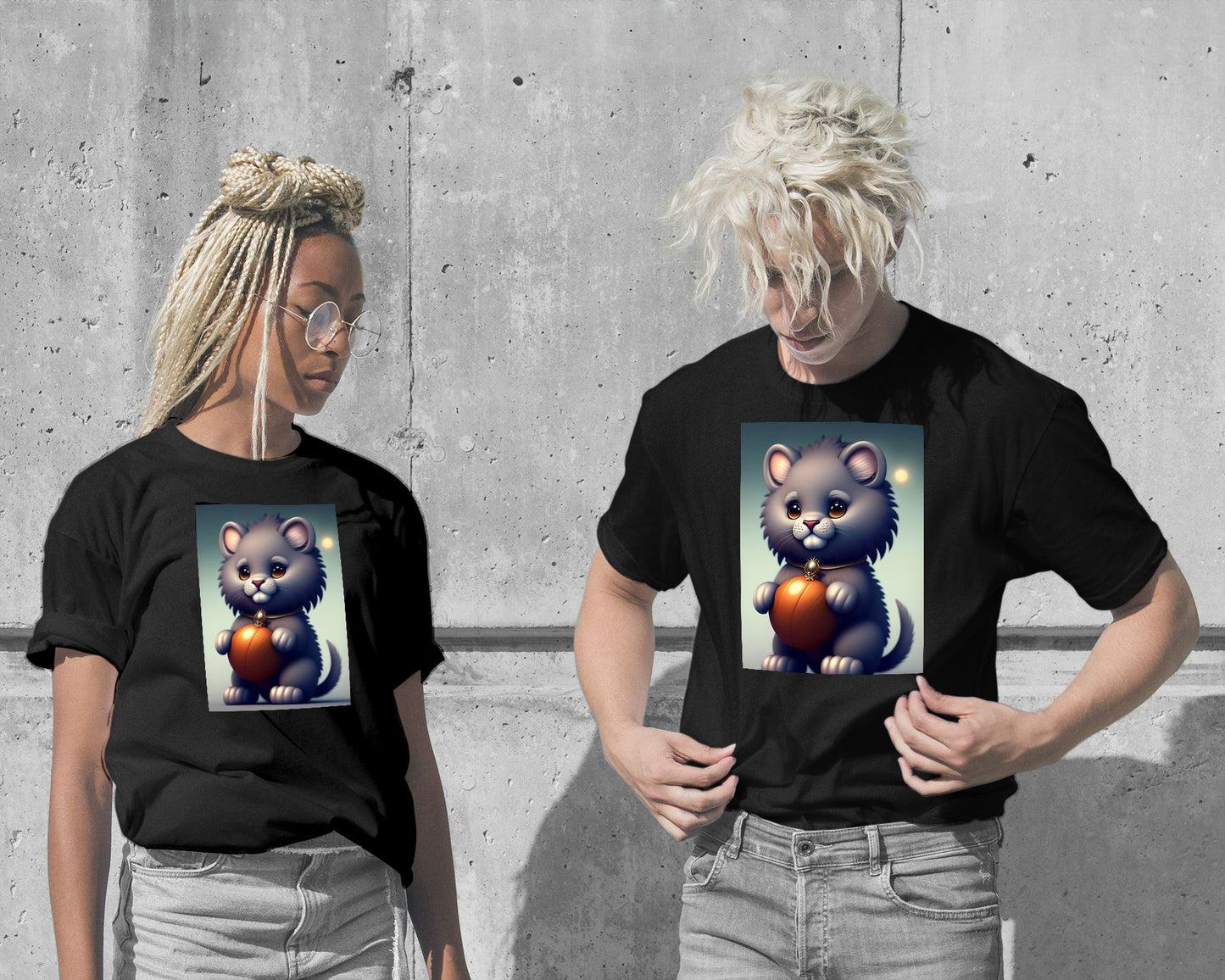 T-Shirt-Cute cute lion holding a ball - @widart-wow.fan