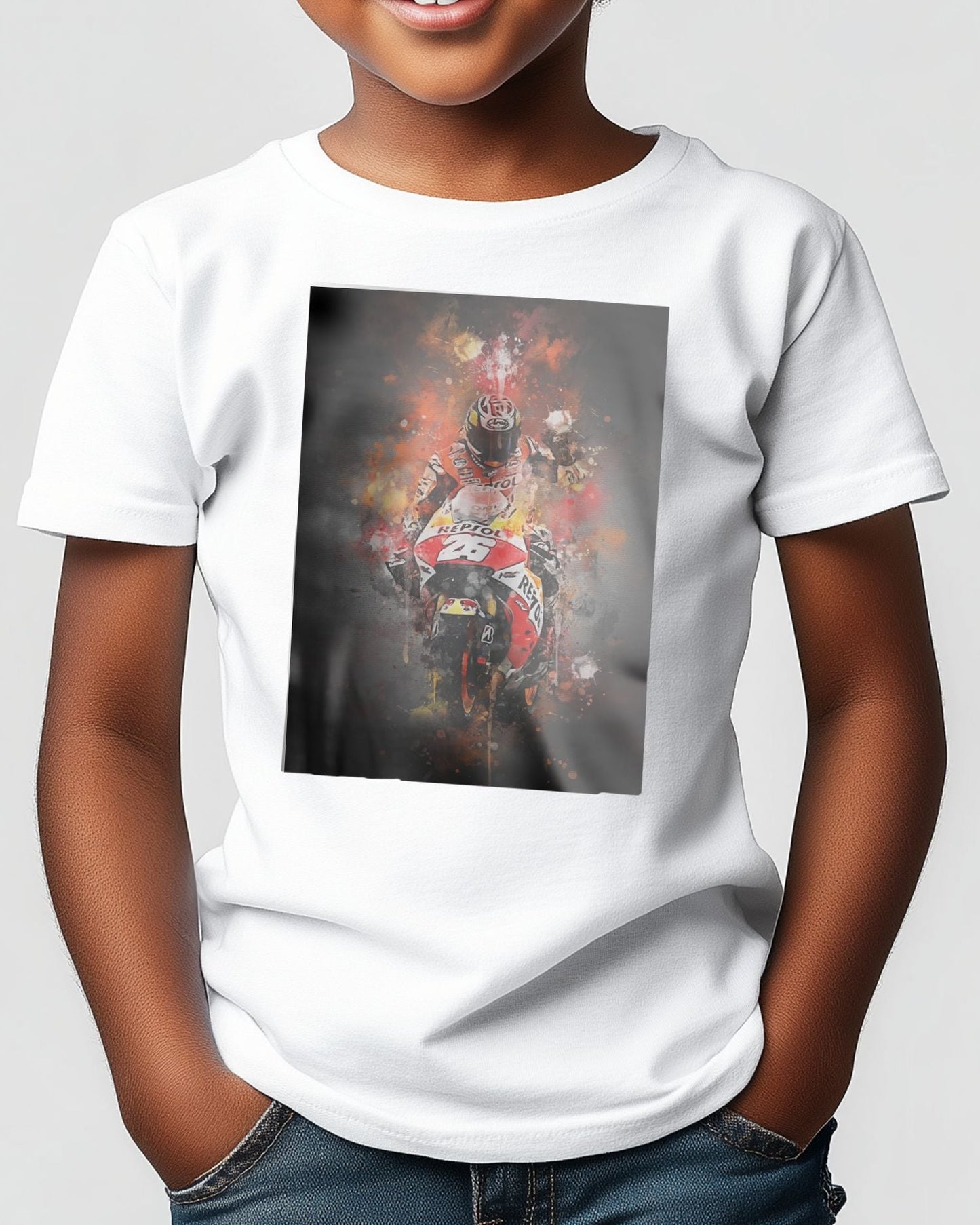 Tee dani pedrosa in watercolors art - @Baracca