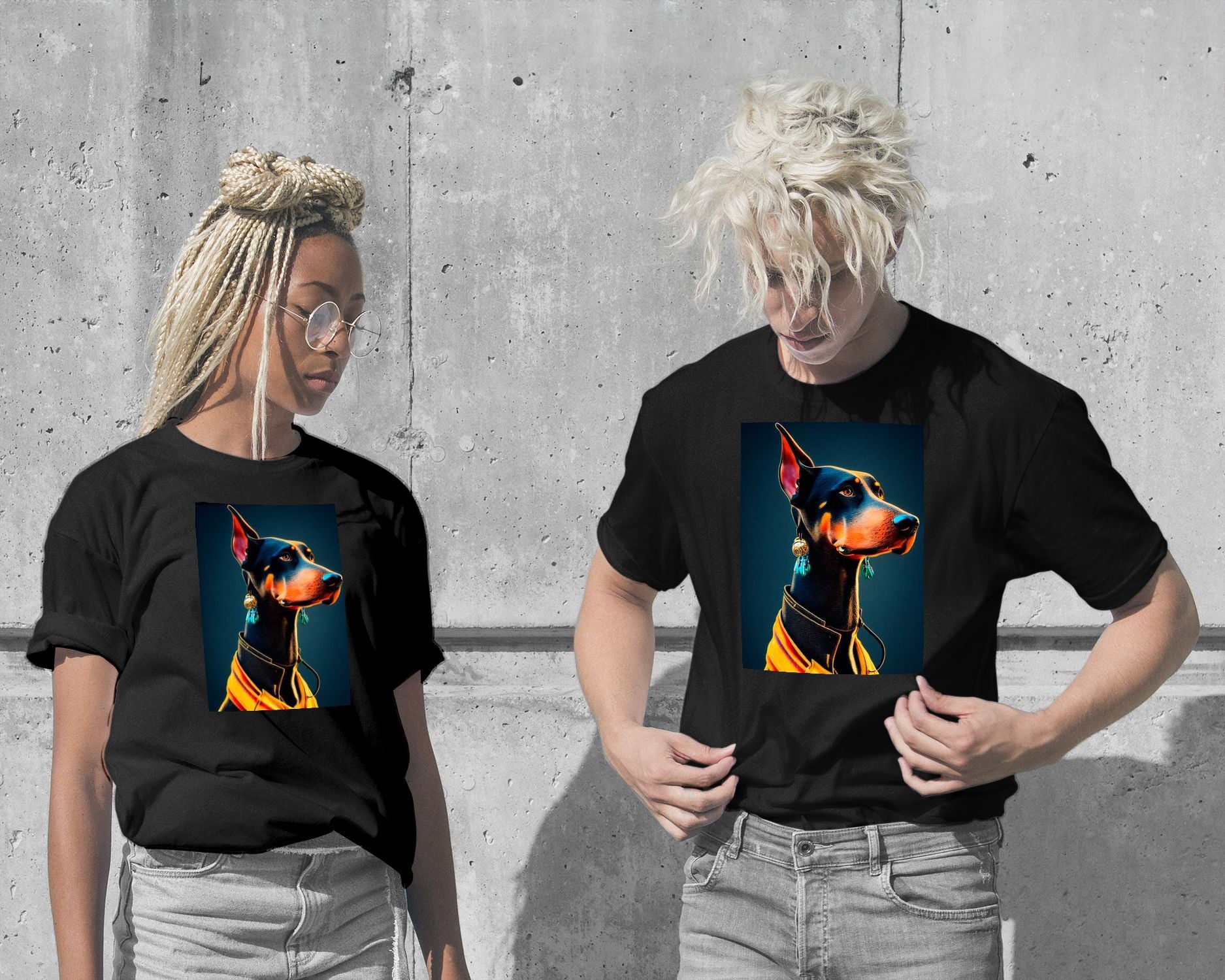 T-Shirt-Doberman Portrait - @Artnesia-wow.fan