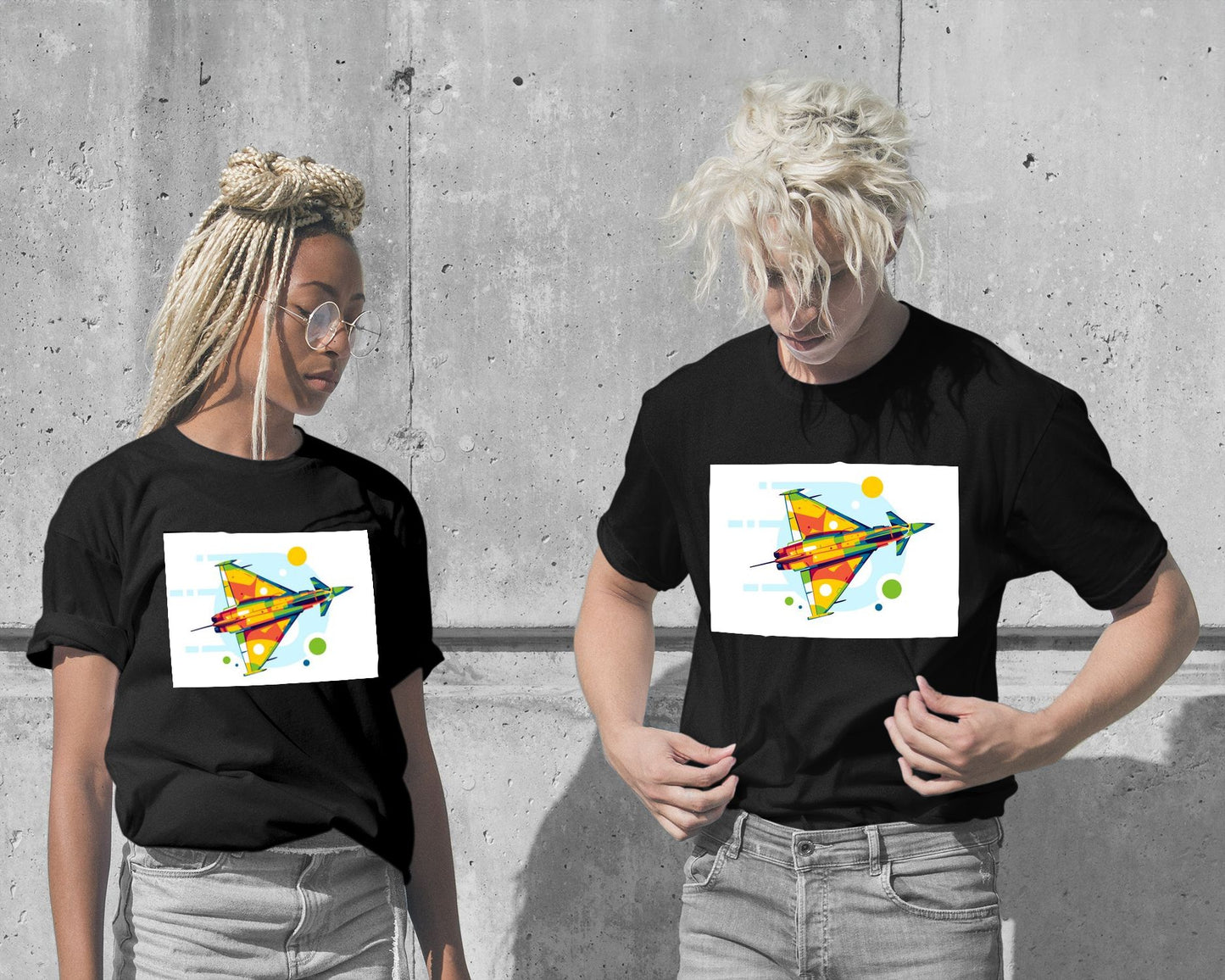 T-Shirt-Eurofighter Typhoon Flying in Pop Art Illustration - @lintank_popart-wow.fan