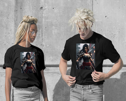 T-Shirt-Female Samurai - @ZakeDjelevic-wow.fan