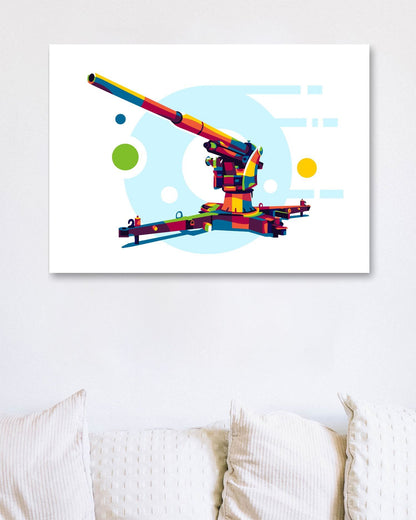 Flak 88mm in Pop Art Illustration - @lintank_popart